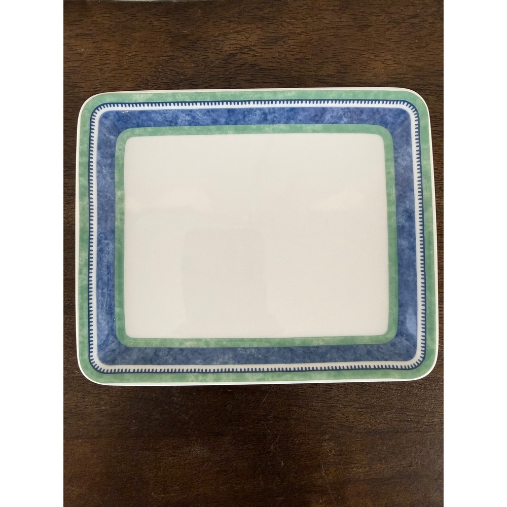 Villeroy and Boch Switch 3 Porcelain Blue Green Stripe 7 x 5 Rectangle Tray Dish